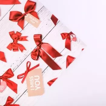 Бумага упаковочная глянцевая «I miss you», 70 х 100 см