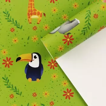 Бумага упаковочная глянцевая «Милые персонажи», 70 × 100 см