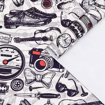 Бумага упаковочная, глянцевая «Мужской стиль», 6090 см