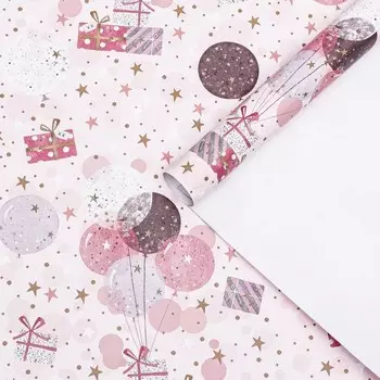 Бумага упаковочная, глянцевая «Поздравляем!», 4060 см