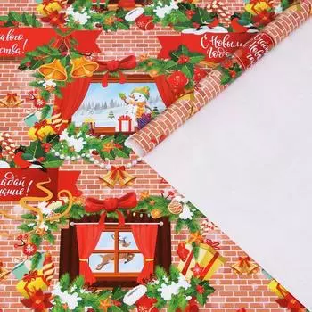 Бумага упаковочная глянцевая "Праздник в доме", 70 х 100 см