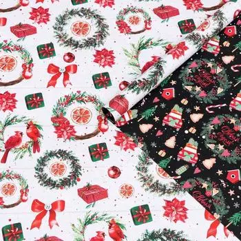 Бумага упаковочная новогодняя глянцевая «Рождественские веночки», двусторонняя, 70100 см