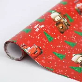 Бумага упаковочная "Новый год" 70х100 см, Тачки