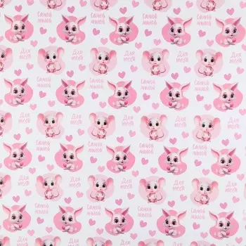 Бумага упаковочная глянцевая «Самой милой», 70 х 100 см