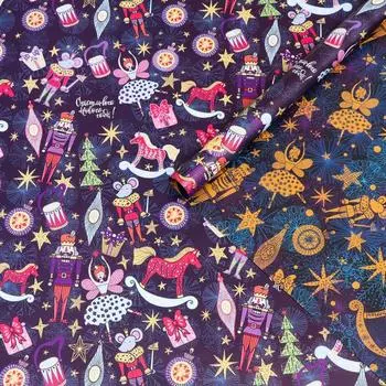 Бумага упаковочная глянцевая "Щелкунчик", двусторонняя, 70 х 100 см