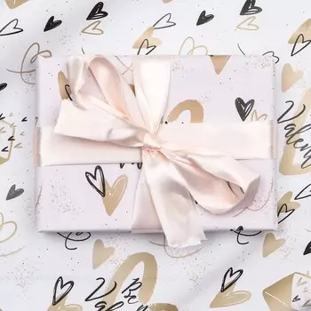 Бумага упаковочная,глянцевая "Valentine's Day", 70 х 100 см, 1 лист