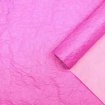 Бумага упаковочная "Эколюкс двухцветная", фуксия-пыльная роза, 0,7 x 5 м