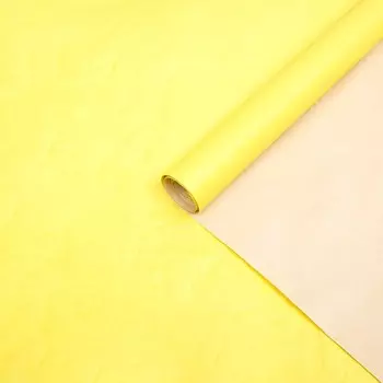 Бумага упаковочная "Эколюкс двухцветная", кофе с молоком-желтая пастель, 0,7 x 5 м