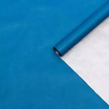 Бумага упаковочная крафт, двухсторонняя, серебристый-синий, 0.6 х 10 м, 70 г/м²