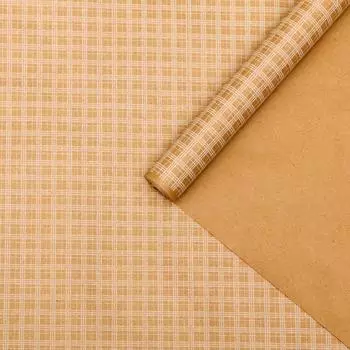 Бумага упаковочная крафт "Клетка Роял белая", 0,72 х 10 м