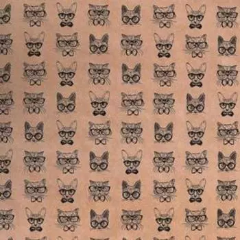 Бумага упаковочная крафт "Коты", 0,7 х 10 м, 50 г/м²