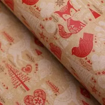 Бумага упаковочная, крафт, "Лесная сказка", 50 х 70 см