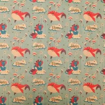 Бумага упаковочная крафт "Розовый кит", 70 х 100 см