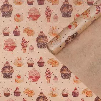 Бумага упаковочная крафт "Сладости", 0,72 х 10 м