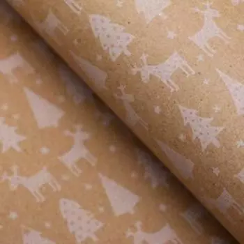 Бумага упаковочная, крафт, "Узор", 50 х 70 см