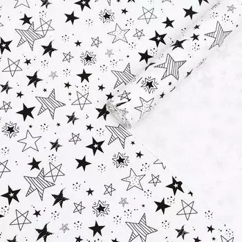 Бумага упаковочная крафт «Звезды», 0,6 х 10 м, 70 г/м