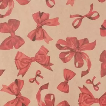 Бумага упаковочная крафтовая «Банты», 50 × 70 см