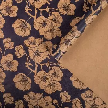 Бумага упаковочная крафтовая "Цветущий сад" 50х70 см