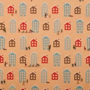 Бумага упаковочная крафтовая «Домики», 50 × 70 см