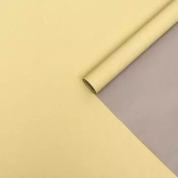 Бумага упаковочная крафтовая, двусторонняя, серая, кремовая, 0,6 х 10 м, 70 г/м²