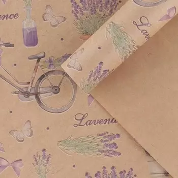 Бумага упаковочная крафтовая Lavander, 50 × 70 см