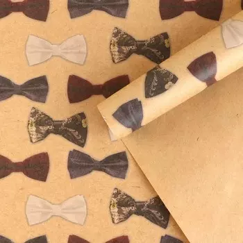 Бумага упаковочная крафтовая «Мужские бабочки», 50 × 70 см