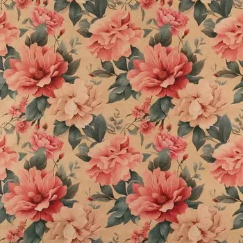 Бумага упаковочная крафтовая «Нежные пионы», 50 х 70 см