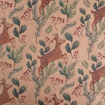 Бумага упаковочная новогодняя крафтовая «Олени», 50 х 70 см