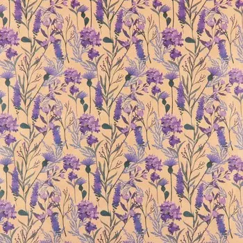 Бумага упаковочная крафтовая «Полевые цветы», 50 х 70 см