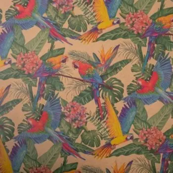 Бумага упаковочная крафтовая "Попугаи" 50х70 см