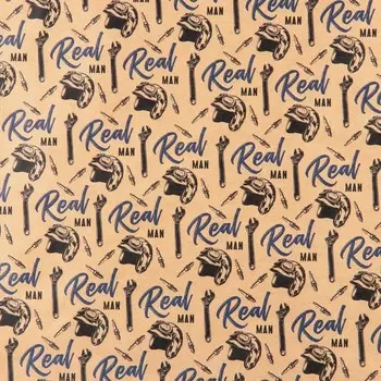 Бумага упаковочная крафтовая «Real man», 50 х 70 см