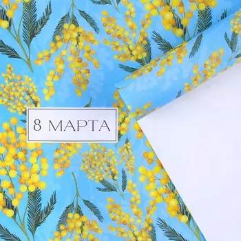 Бумага упаковочная крафтовая «Самой нежной», 8 марта, 70 х 100 см