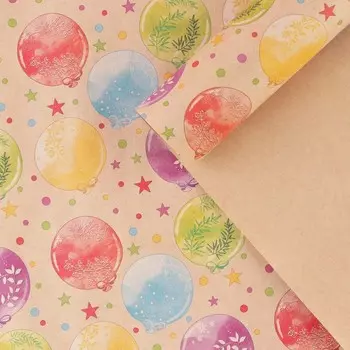 Бумага упаковочная крафтовая «Шары», 70 х 100 см