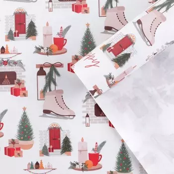 Бумага упаковочная крафтовая «Уютный Новый Год», 50 × 70 см