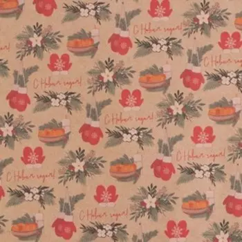 Бумага упаковочная крафтовая «Варежки», 50 × 70 см