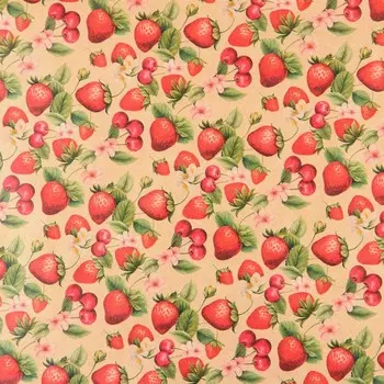Бумага упаковочная крафтовая «Ягодки», 50 х 70 см