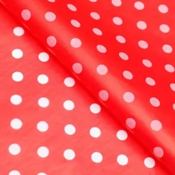 Бумага упаковочная тишью "Горох на красном",50 х 66 см