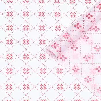 Бумага упаковочная тишью "Красные снежинки",50 х 66 см