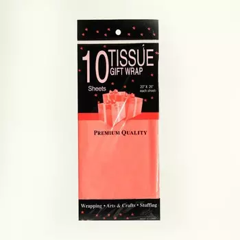 Бумага упаковочная тишью, красный, 50 см х 66 см