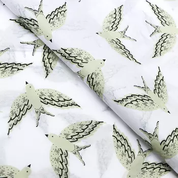 Бумага упаковочная тишью, "Птицы", 50 см х 70 см 17 грамм