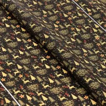 Бумага упаковочная тишью "Рождественская ночь", 0,6 х 10 м, 18 гр