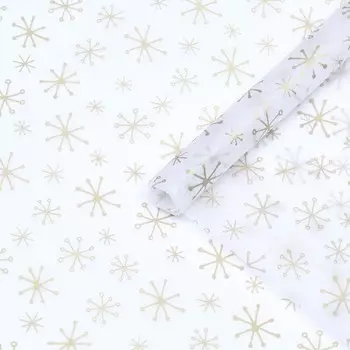 Бумага упаковочная тишью "Снежинки",50 х 66 см