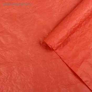 Бумага упаковочная, жатая, эколюкс, темно оранжевая, красная, однотонная, двусторонняя, рулон 1 шт., 0,7 x 5 м