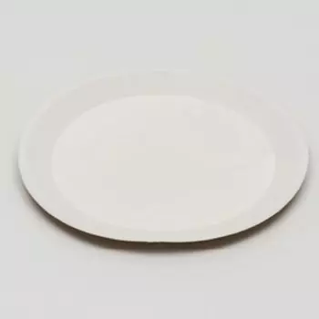 Бумажная тарелка, крафт-белая 23 х 23 см