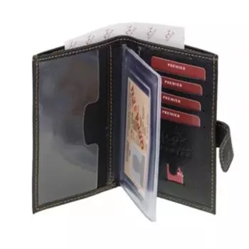 Обложка для автодокументов на кнопке, цвет чёрный