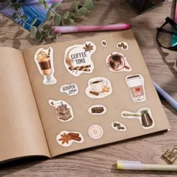 Наклейки детские бумажные Coffee time, 11 х 16 см