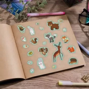 Наклейки детские бумажные «Лесные обитатели», 11 х 16 см