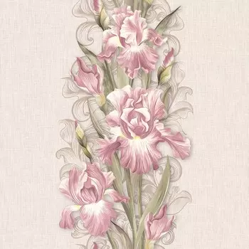 Бумажные обои Ирис 1031-02, 0,53х10,05м, розовый