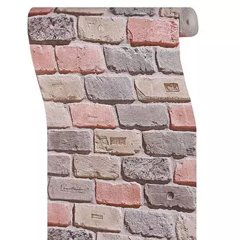 Бумажные обои Пермские обои «Кирпичи 301-012», 0.5310.05 м, цвет розовый/алый/серый