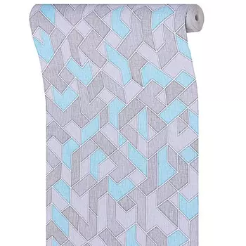 Бумажные обои Пермские обои «Витраж 1062-09», 0.5310.05 м, цвет бирюзовый/серый